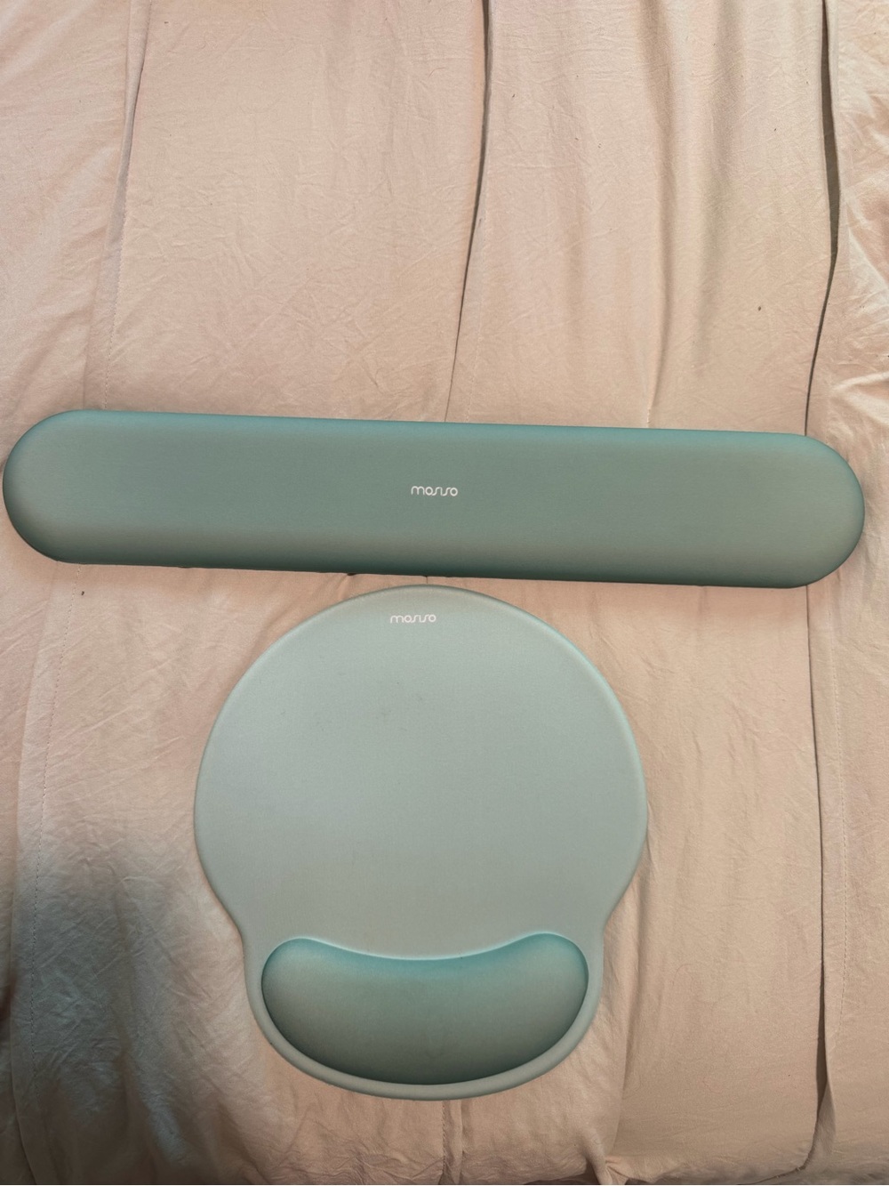 Blue Keyboard Wrist Rest and Mouse Pad Set